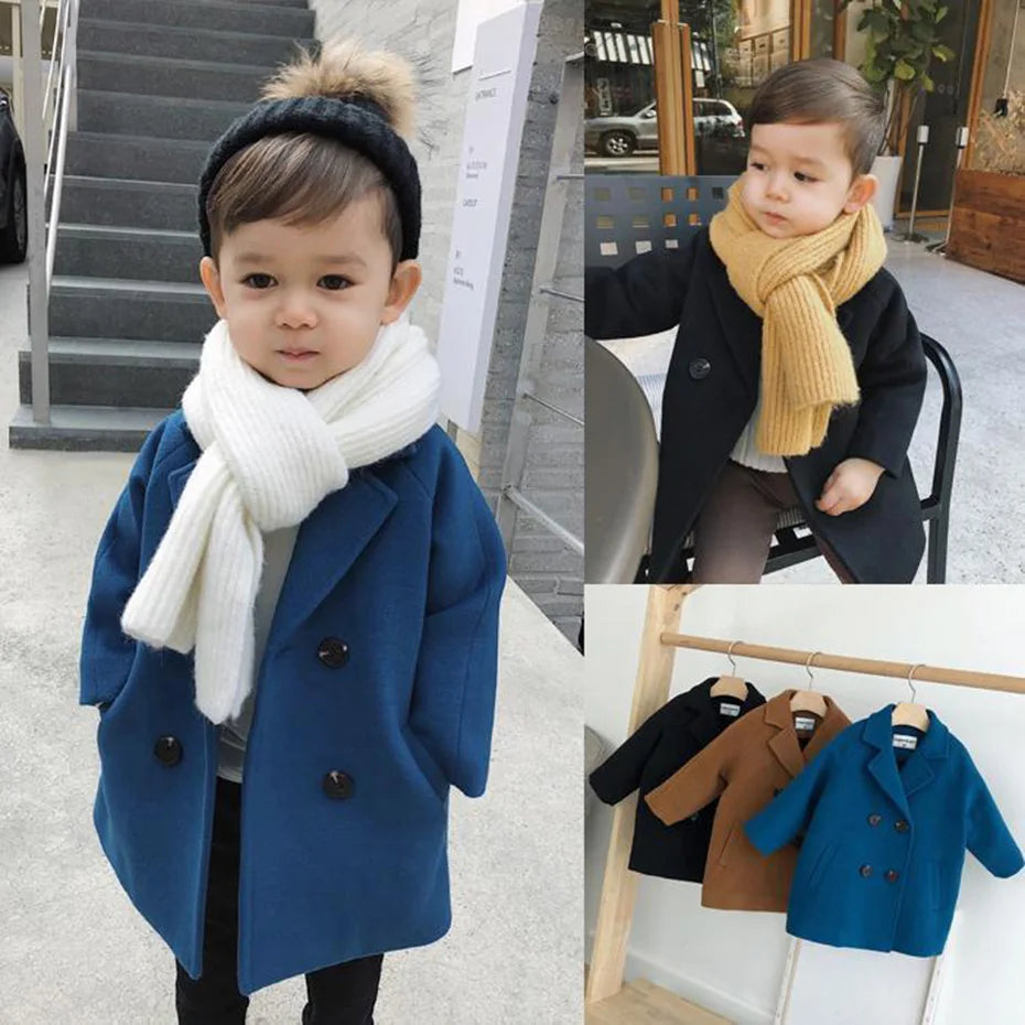 Girls Long Jacket Coat Solid Color Girl Coat Spring Autumn Jacket Girl Casual Style Kids Clothes