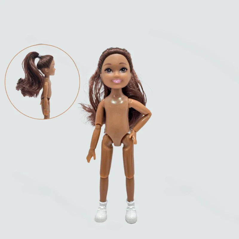 5-inch Little Doll Tan Skin 14.5cm Height Girl Dress Up Toy for Children Girls