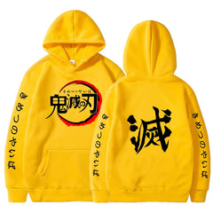 Demon Slayer Hoodies Men Fashion Letter Graphic Printed Sweatshirts Women