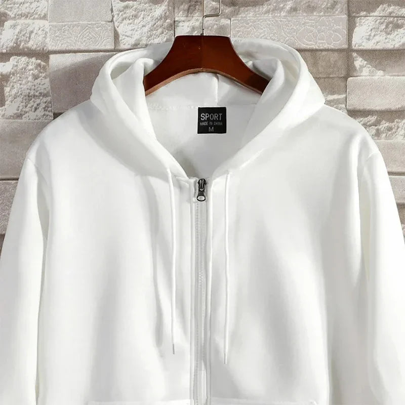 2024 Men's Solid Suits Zipper Hoodies+ Pants Spring Autumn Casual Fitness Sports Hot Elastic Male Clothes Outfit Drawsting Pants