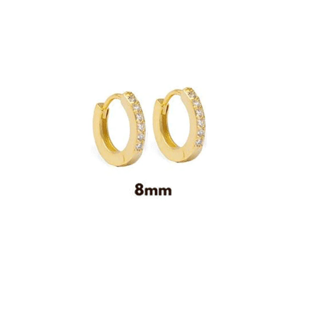 ANDYWEN 925 Sterling Silver Gold Zircon CZ 5mm 6mm 7mm 8mm To 13mm Huggies Hoops Piercing Pendiente Clips Luxury Fine Jewelry