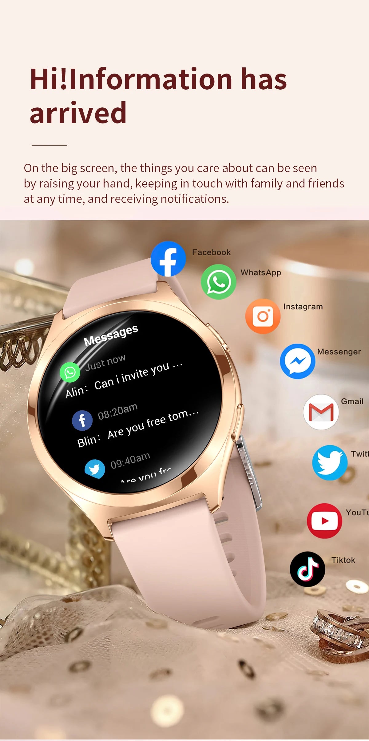 LIGE Luxury 1.27" HD Screen Smart Watch Women Waterproof Bluetooth Call Women’s Bracelet Sports Health Monitor Ladies Smartwatch