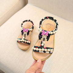 children's sandals girls open toe pearl princess shoes baby slippers