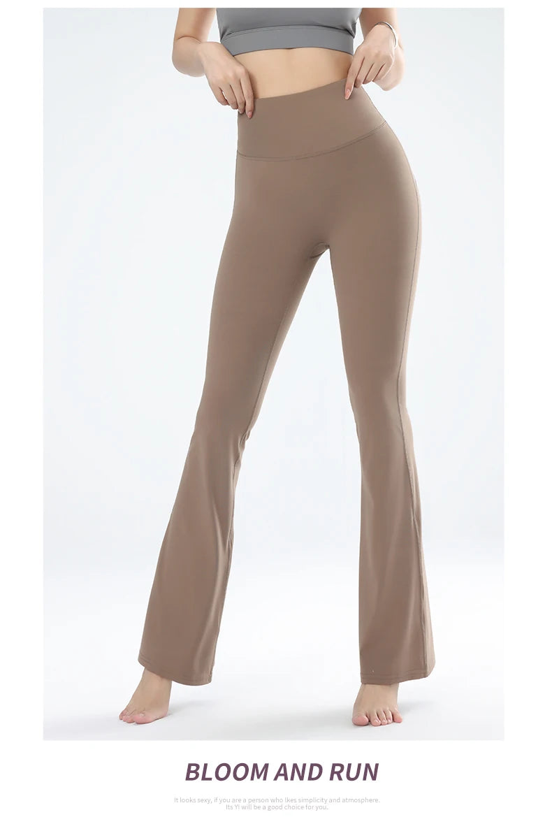 Women's leggings slim yoga pants women's high waisted wide leg pants sports