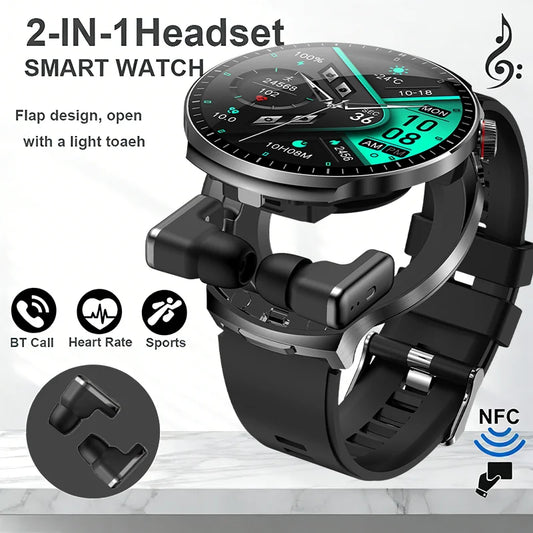 2026 T-REX3 New 2 in 1 Smartwatch With Earbuds Smartwatch TWS Bluetooth Earphone Heart Rate Blood Oxygen Monitor Sports Watch