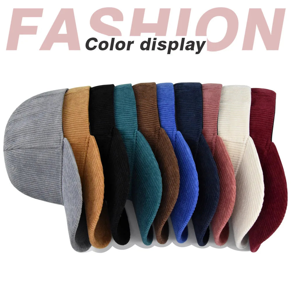 Corduroy Hat Korean Version Ins Baseball Cap Korean Version Versatile Show Face Small Curved Eaves Street Fashion Brand Cap Man