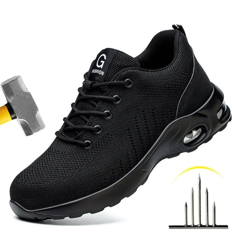 Men Safety Boots With Steel Toe Cap Anti-smash Work Sneakers Safety Shoes Men Indestructible Work shoes Tactical Boots