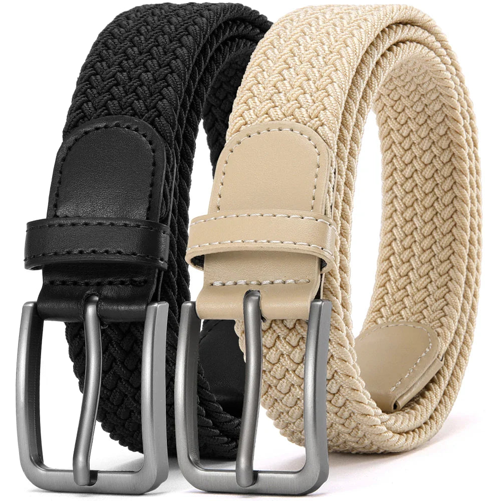Men's Elastic Belts Unisex Casual Woven Belt for Men Outdoor Rock Climbing Training Work Belt with Jeans Belt of Women 115cm