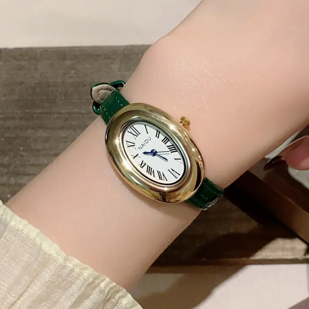 Fashion Oval Dial Women's Watch Casual Leather Band Analog Quartz Watches Female Wristwatch Dropshipping Clock Reloj De Mujer