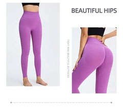 Seamless High Waist Nude Yoga Pants Women's Honey Peach Hip Lifting Tight Fitness