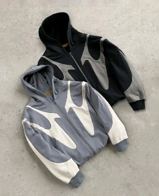 Y2K Harajuku hoodie vintage Hip Hop Streetwear Patchwork Gothic Oversized Hoodie Men