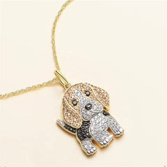 Exquisite Cute Beagle Pendant Necklace for Women Elegant Pet Puppy Jewelry