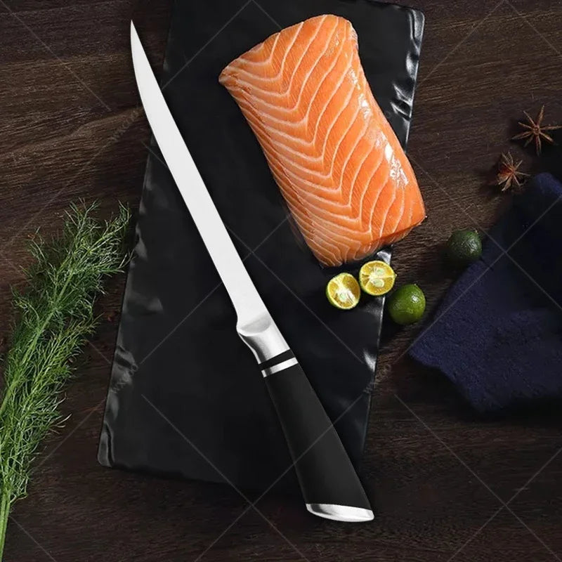 Japanese Chef Sashimi Knife Salmon Cleaver Stainless Steel Butcher's Meat Cutting