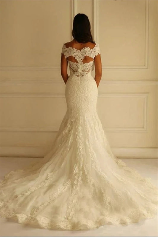 White Bridesmaid Dresses: Ivory Wedding Dresses Mermaid Off The Shoulder Women