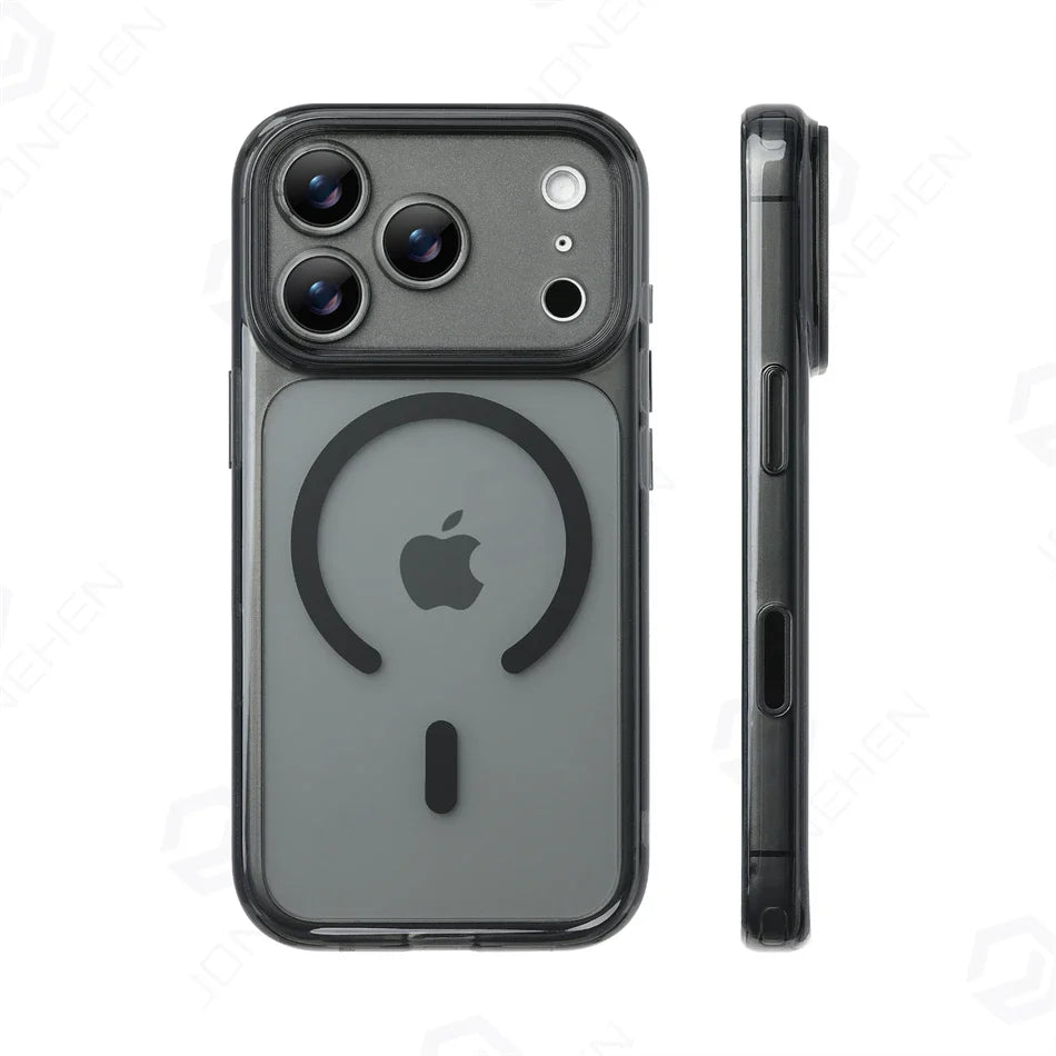 Business Matte Clear Camera Button Magnetic Case For iPhone 17 Pro Max Air 17pro Detachable Lens Shockproof Cover For Magsafe