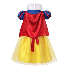 Snow White Princess Dress Kids Girl Costume With Cape Headwear Halloween