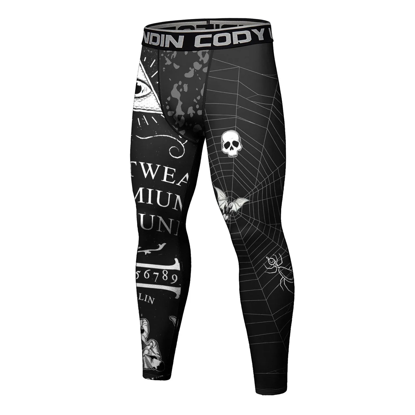 Cody Lundin Men's Jiu Jitsu Spats Stapling Compression Tights Pant Training