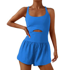 Women's Fashion Slim One-piece Yoga Shorts Sports Fitness Comfortable