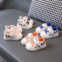 Disney White Casual Shoes For Baby Boy Girl Brand Children Sneaker Mickey Mouse Kids