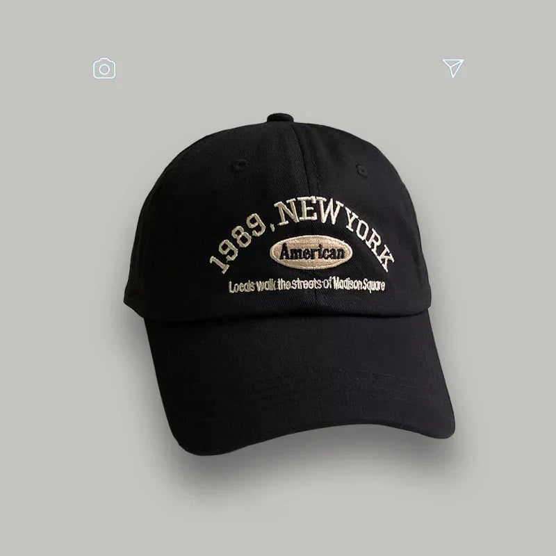 Korean Retro Baseball Hat Women's Autumn Winter Versatile Ins Street Letter Embroidered Caps Summer Couple Men