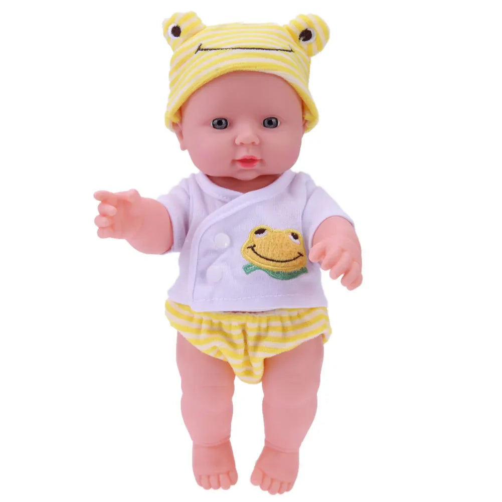 30cm Reborn Girl Baby Doll Soft Elastic PVC 3D Simulation Baby Dolls Movable Prepregnancy Morning Education Baby Companion Toys