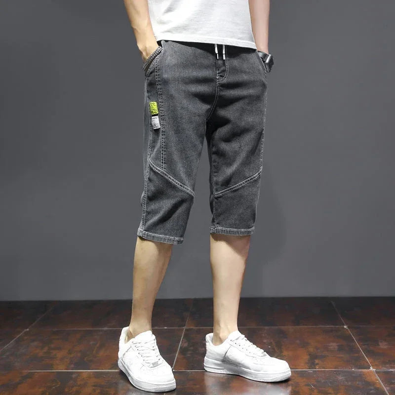 Men's Short Jeans Pants Cargo Big Size Oversize Male Denim Shorts Very Micro Cut Original Cowboy Korean Fashion Xxxl Xl Popular