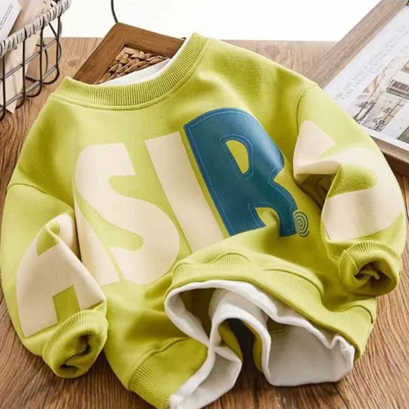 Boys Autumn Sets Children's Clothes Suit Winter Thickened Warm Outfits New Kids Letter Sweatshirt Pants 2 Piece Teen Sportswear