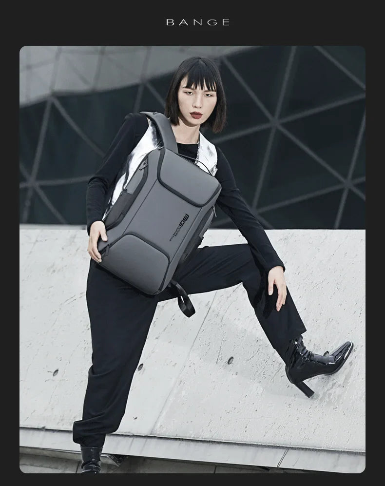 BANGE Business USB Charging Smart Backpacks Fits 15.6 Inch Laptop Commute Backpack WaterProof Carry On Bag for Men Travel Bags