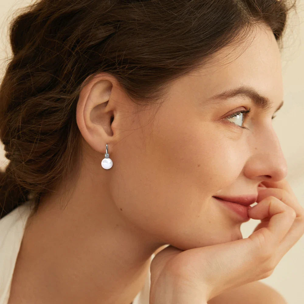 Pearl Dangle Earrings Embellished with Swarovski Crystals Exquisite Fashionable Drop Earrings Imitation Freshwater Pearl Jewelry