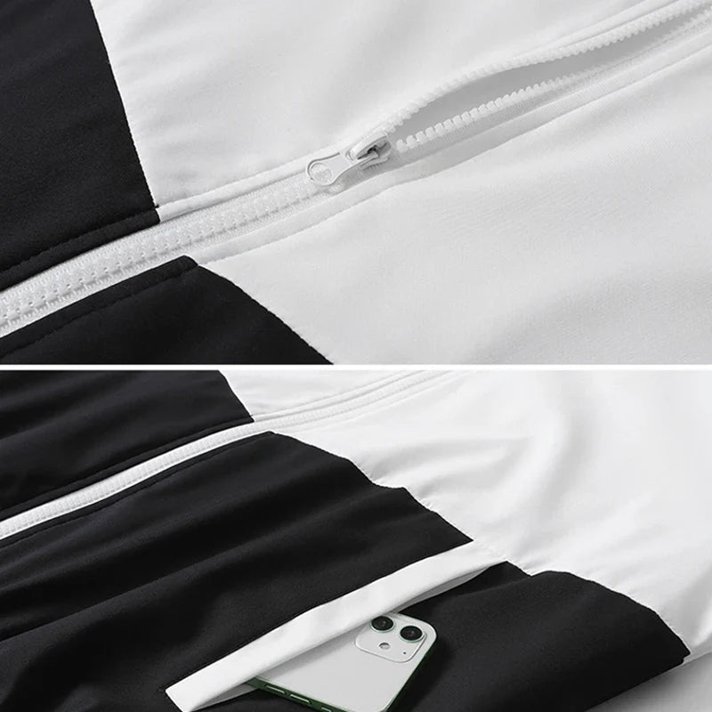 CHRLCK Men's Running Sportswear Suits Breathable Clothes Sports Joggers Training Gym Fitness Tracksuit Sets Men