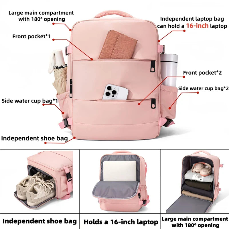 Sleek Multi-Color Multi-Pocket Backpack Adjustable-Strap Lightweight for Daily Commute Outdoor Casual Stylish Bag