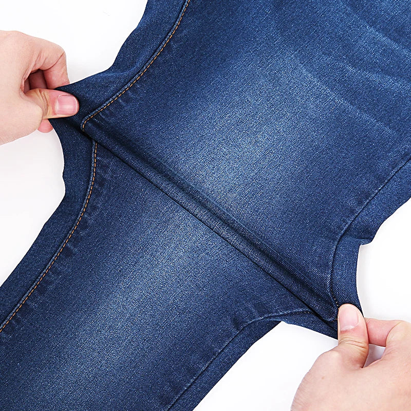 Plus Size Women Mom Jeans High Waist Plus Size Jeans Skinny Pencil Denim Pant