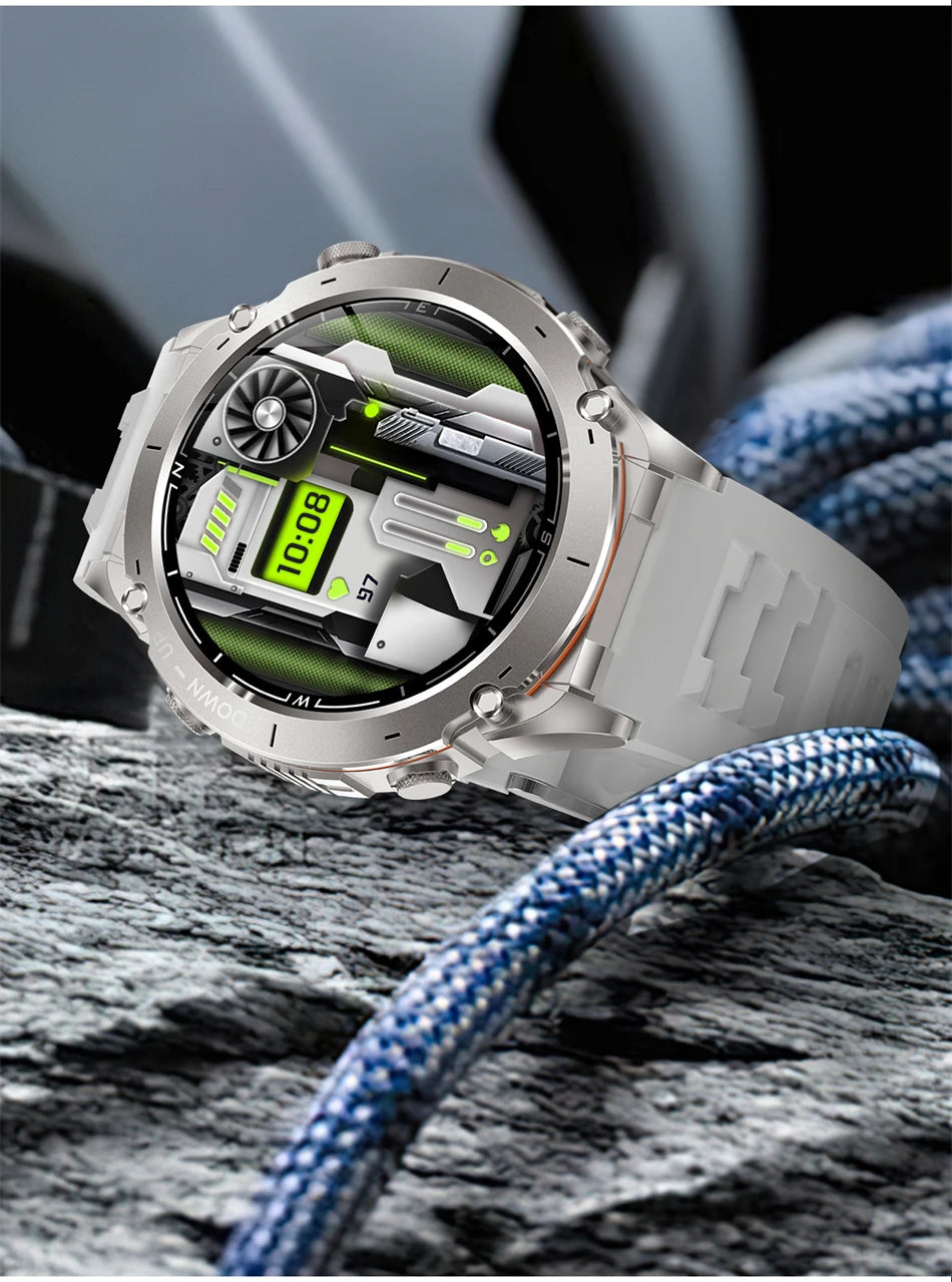 New Men Outdoors Sports Military GPS SmartWatch 10ATM Waterproof 730mAh High Battery Compass NFC HD Call For Android IOS Watch