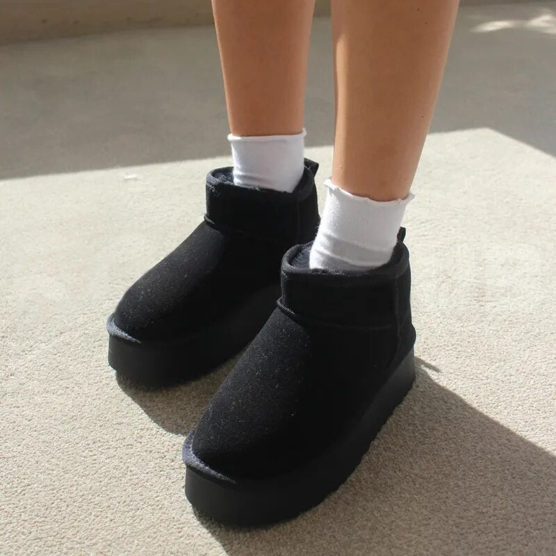 Women Snow Boots Plush Warm Casual Shoes Thick Goth Fashion