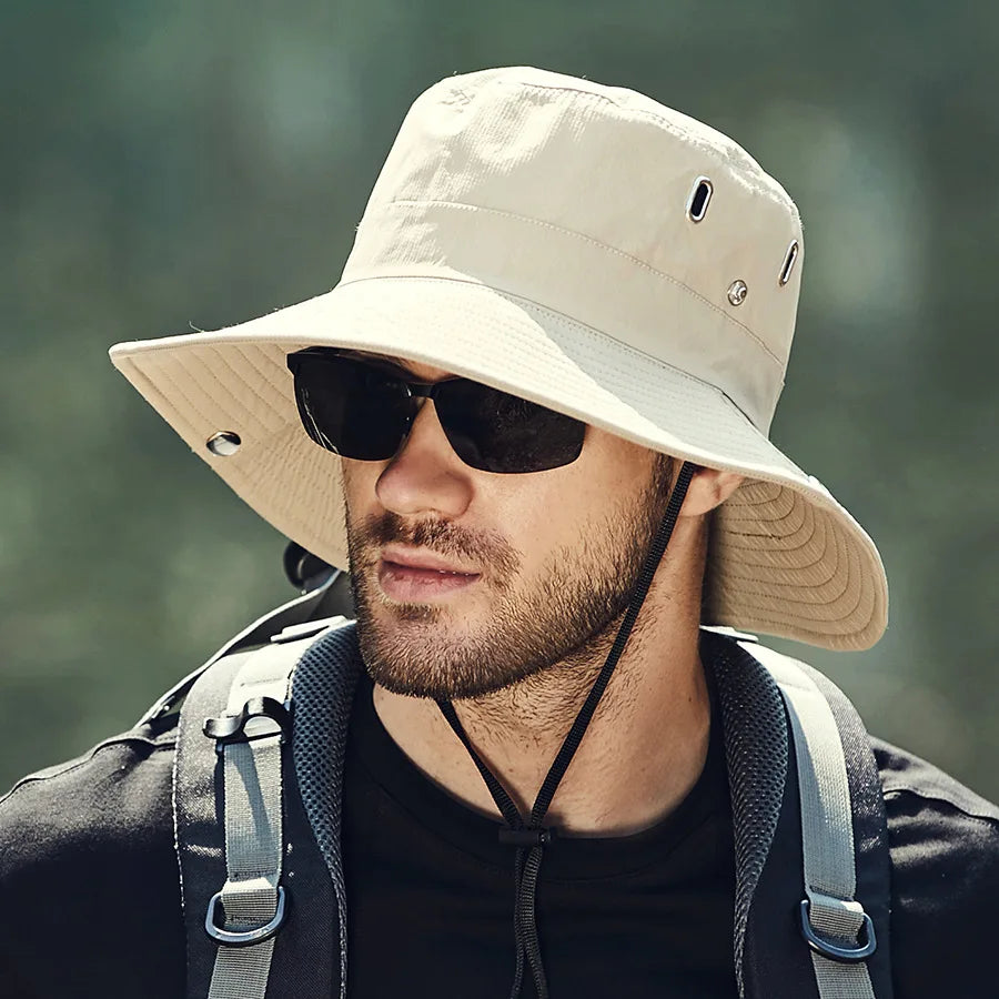 Men's Sunshade Large Eaves Sun Hat Riding Hiking Fishing Outdoor fisherman's Cap