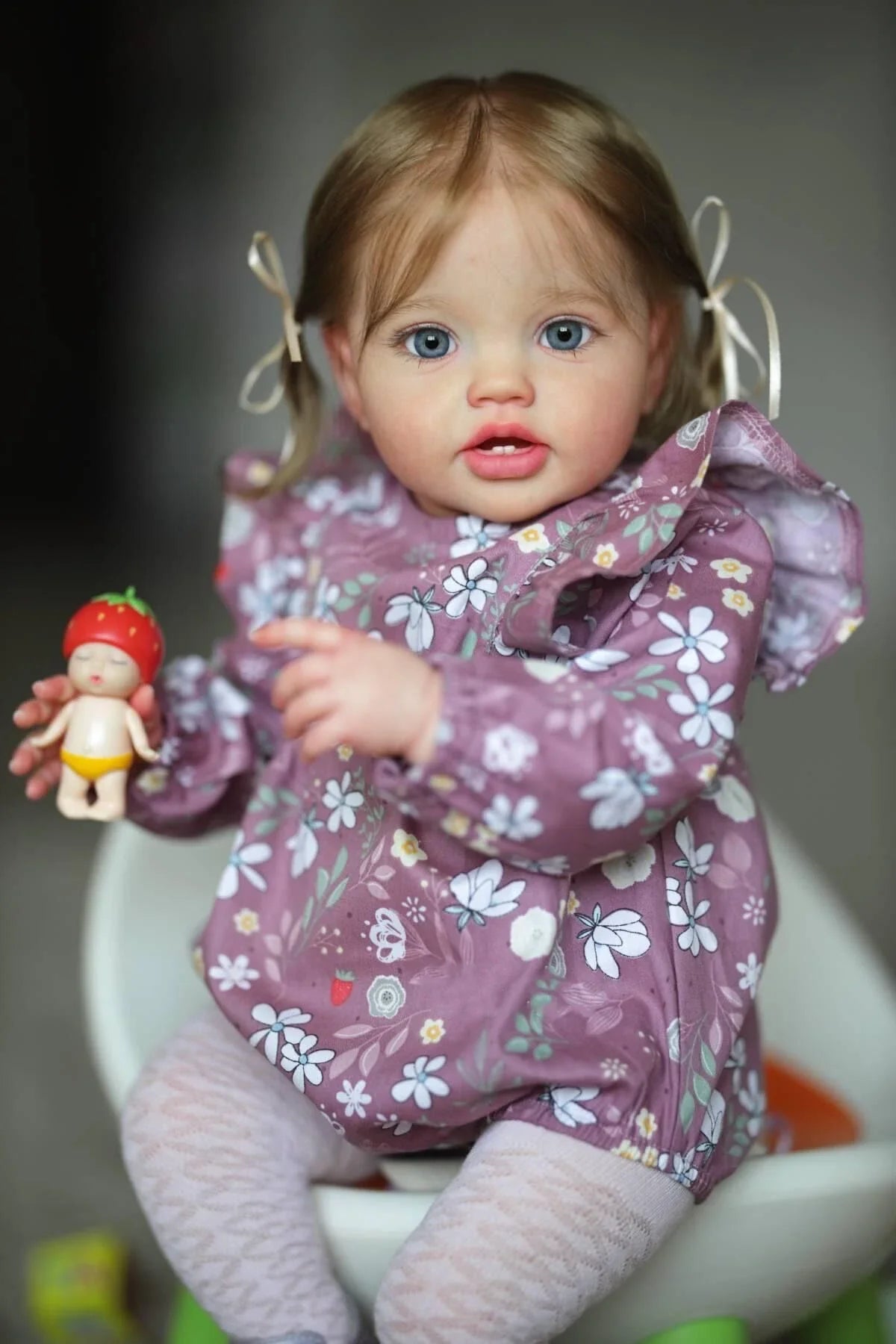 NPK 24Inch Newborn Baby Toddler Doll Reborn Lottie Princess Girl Lifelike Soft Touch 3D Skin Art Doll with Hand Rooted Hair