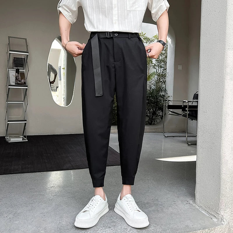 Men’s Suit Pants Casual Harajuku Wide-leg Harem Pants Male Fashion Loose Casual