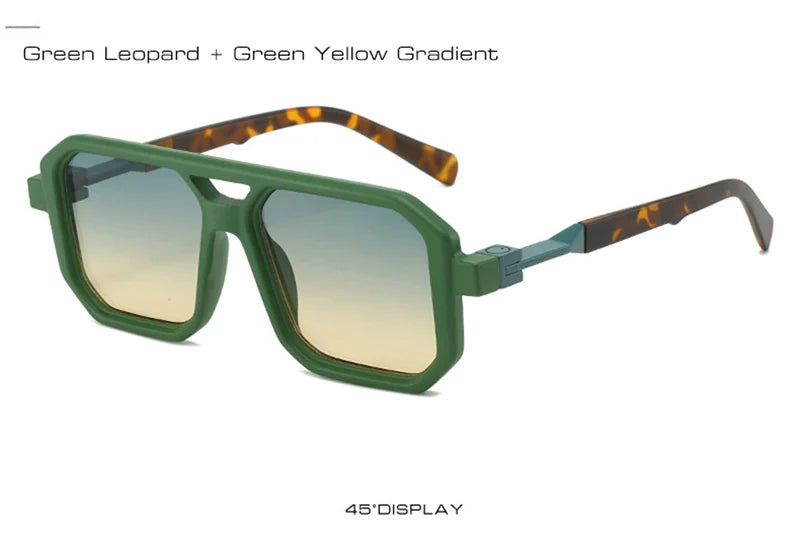 SHAUNA New Double Bridges Square Sunglasses Women Fashion Gradient Shades UV400 Retro Polygon Men Sun Glasses