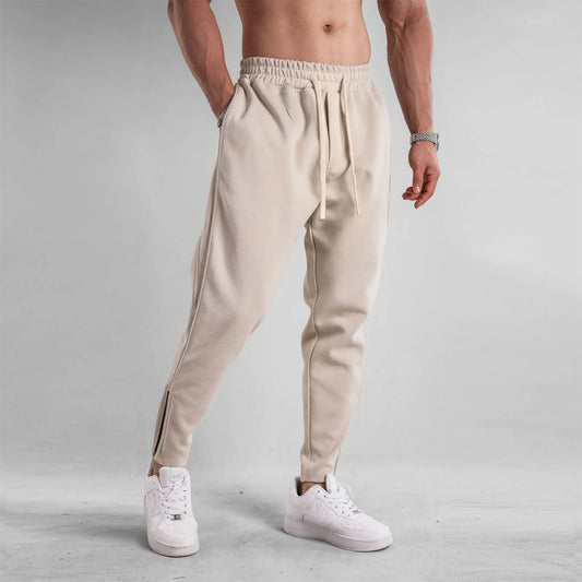 Men's Clothing Sport Casual Zipper Baggy Pants Cotton Long Trousers Outdoor Gym