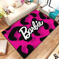 Barbie Cute Pink Beauty Cartoon HD Print Carpet Living Room, kitchen, bedroom