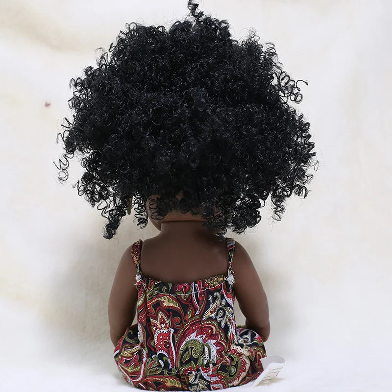 14inch Full Body Vinyl Bebe Reborn Dolls Soft Lifelike Baby Toys American Reborn Black Baby Doll Vinyl Baby Doll Toys Girls Boys