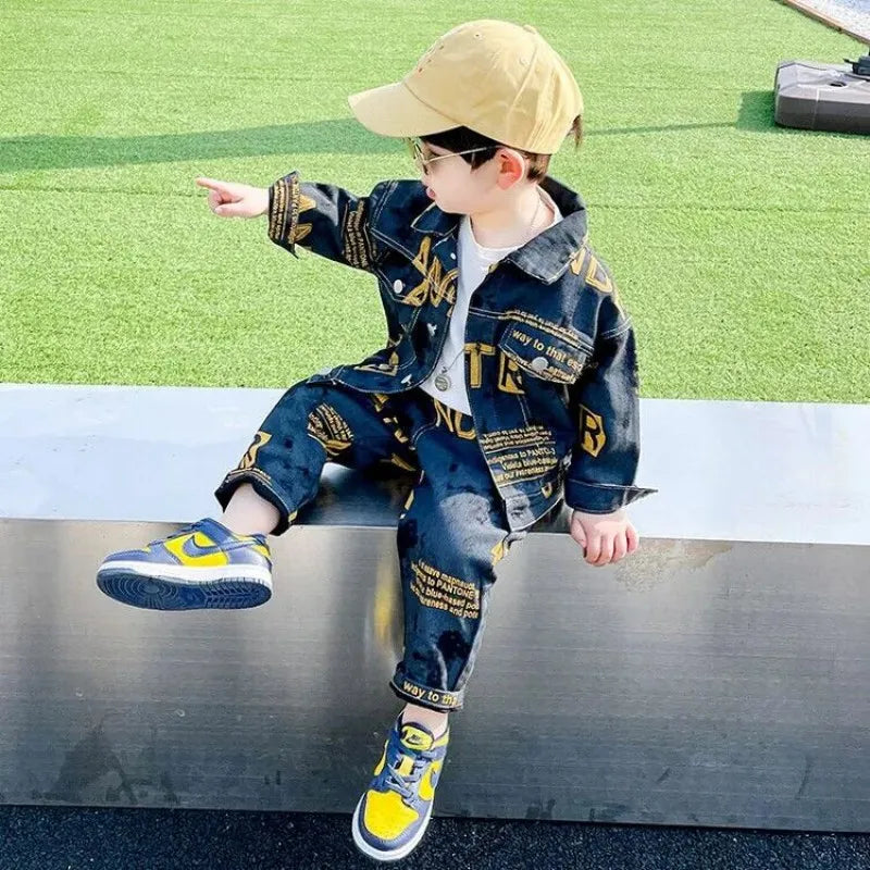 New Spring Autumn Baby Clothes Suit Boys Outfit Sets Korean Baby Boys Coat + Pants Sets Children's Set 2 To 7 years Kids Outfits