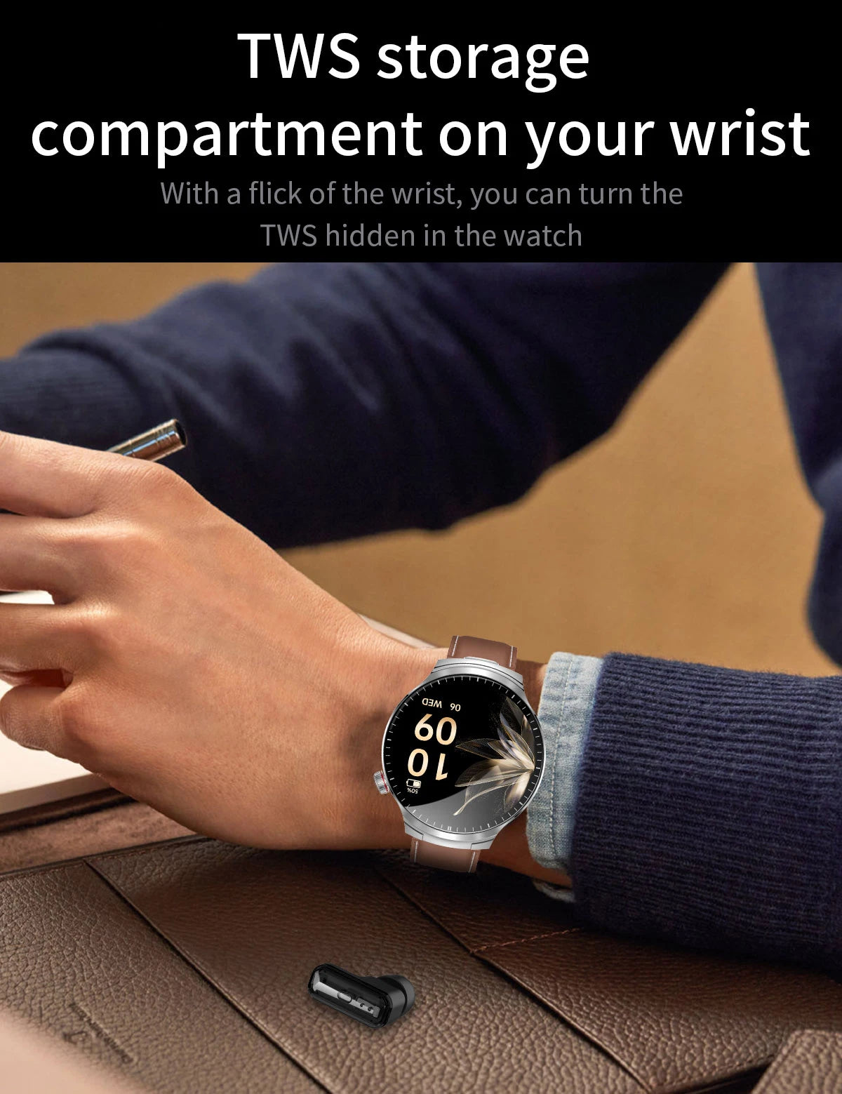 LIGE 2025 New TWS 2-In-1 Headset Smart Watch 1.85" Bluetooth Call Men Earphone Smartwatch Heart Rate Health Monitor Music Watch