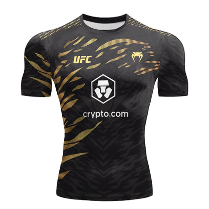 The 2025 summer new UFC T shirt European size large sized T shirt training suit workwear quick drying and breathable top