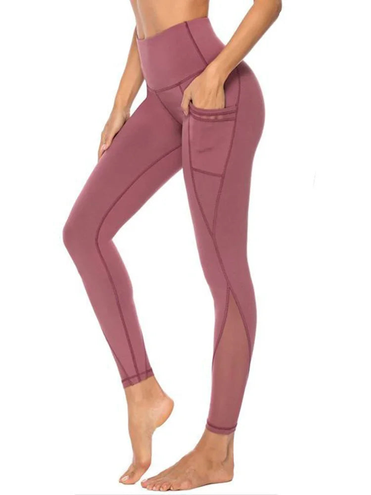 High Waist Push Up Leggins Fitness Tights Pocket Workout Leggings Women