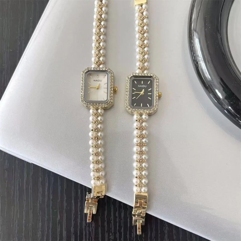 Pearl Studded Strap Women Watch Luxury Ladies Gift Bracelet Watch Fashion Quartz Wristwatches Dropshipping Relojes Para Mujer