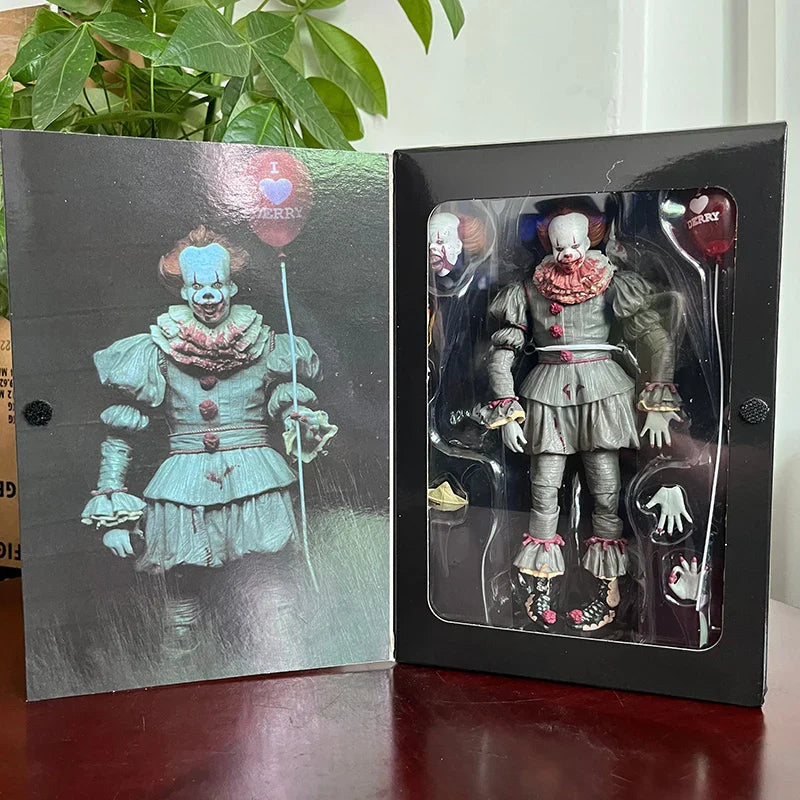 NECA Pennywise Joker Action Figure Toy Doll Horror Halloween Christmas Gift 18cm Bookshelf Ornament