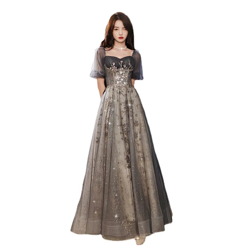 Homecoming Dresses: Vintage Banquet Long Evening Dresses Sequined Appliques