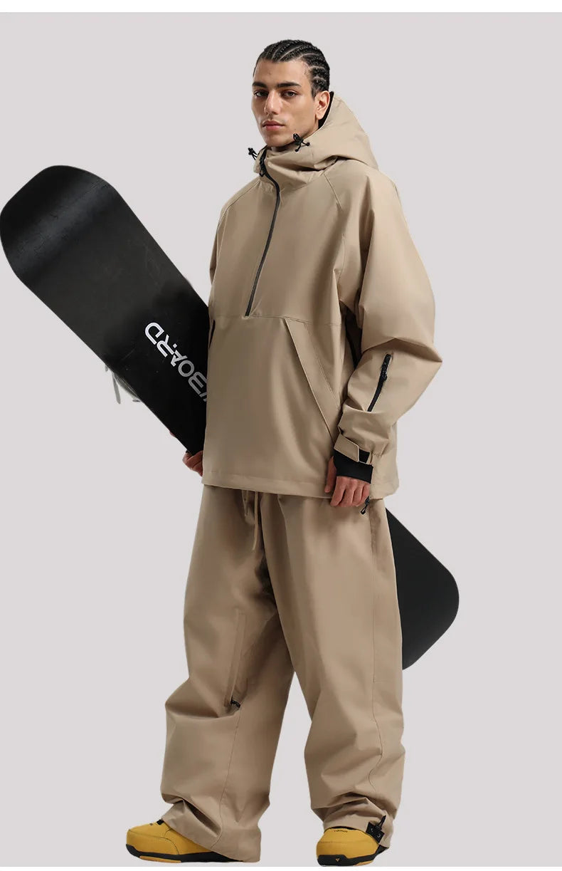 Gsou Snow 2025 Women's & Men's Slim Fit Ski Suit Set - Thermal Insulated Waterproof Snowboard Jacket & Pants for Outdoor Sports