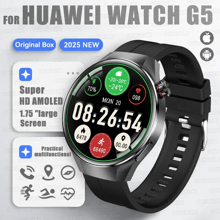 2025New Originl Watch G5 PlUS Smart Watch Men 466*466 HD AMOLED Screen GPS track Heart Rate Bluetooth Call Waterproof SmartWatch